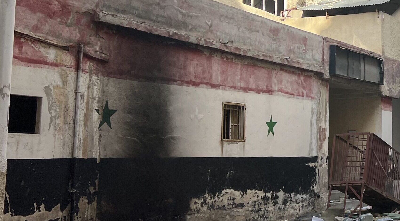 Outside a Syrian prison