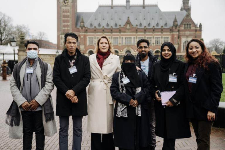 How does LAW work to advance justice for CRSV at each stage of the process, from the frontline to the courts?